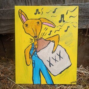 Dog Playing Jug Painting